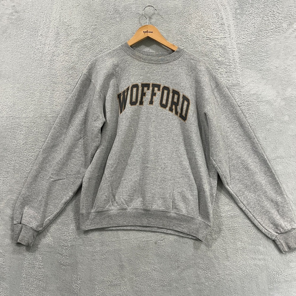Vtg Wofford College Sweatshirt Mens M Gray Fleece Lined Champion NCAA Pullover - Picture 1 of 10